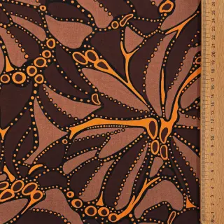 Bavlnená látka SATIN Abstract dark brown