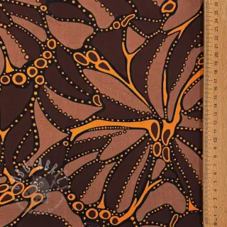 Puuvillakangas SATIN Abstract dark brown