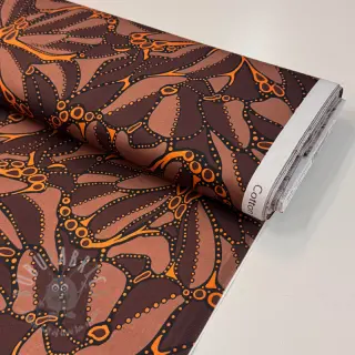 Puuvillakangas SATIN Abstract dark brown