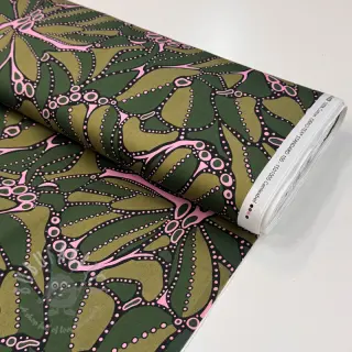 Puuvillakangas SATIN Abstract dark green