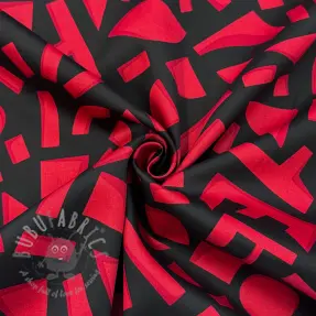 Puuvillakangas SATIN Geometric dark red
