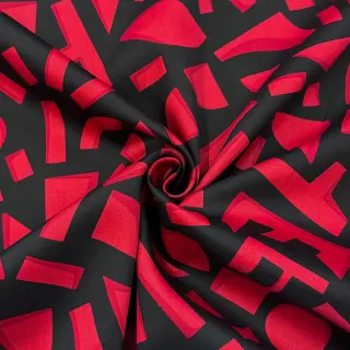 Bavlnená látka SATIN Geometric dark red