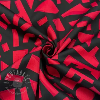 Puuvillakangas SATIN Geometric dark red