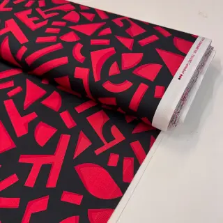 Bavlnená látka SATIN Geometric dark red