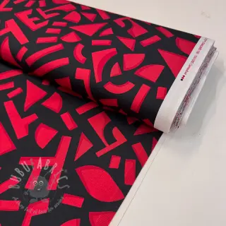 Puuvillakangas SATIN Geometric dark red