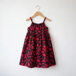 Bavlnená látka SATIN Geometric dark red