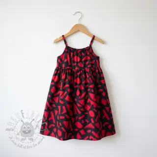 Puuvillakangas SATIN Geometric dark red