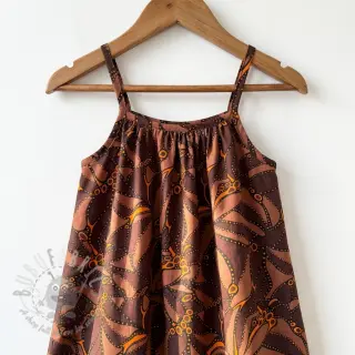 Puuvillakangas SATIN Abstract dark brown