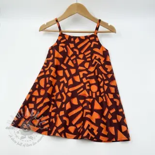 Puuvillakangas SATIN Geometric dark brown