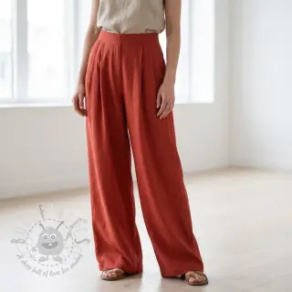 viskoosi pellavalla SPANDEX terracotta