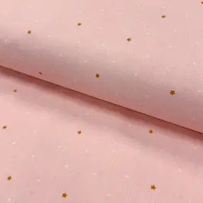 Bavlnená látka Sweet bear star light rose ORGANIC