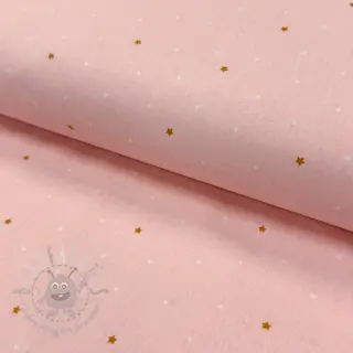 Puuvillakangas Sweet bear star light rose ORGANIC