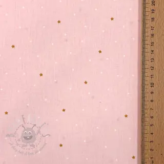 Puuvillakangas Sweet bear star light rose ORGANIC