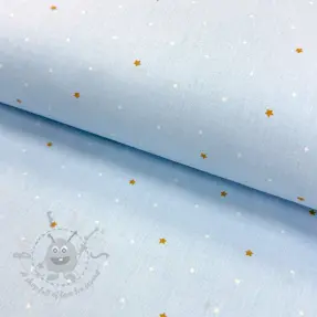 Puuvillakangas Sweet bear star light blue ORGANIC