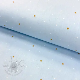 Puuvillakangas Sweet bear star light blue ORGANIC