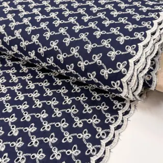 Bavlnená látka EMBROIDERY Rosemary navy