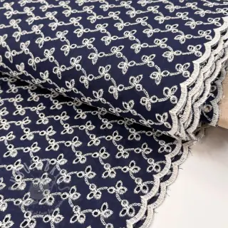 Puuvillakangas EMBROIDERY Rosemary navy