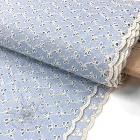 Puuvillakangas EMBROIDERY Rosemary light blue