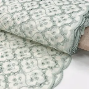 Bavlnená látka EMBROIDERY Lilian mint