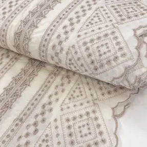 Bavlnená látka EMBROIDERY Lilian beige