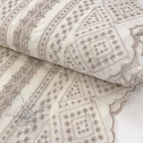 Puuvillakangas EMBROIDERY Lilian beige