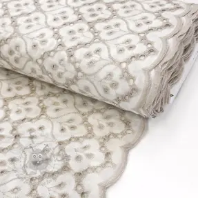 Puuvillakangas EMBROIDERY Lilian natural