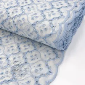 Puuvillakangas EMBROIDERY Lilian blue