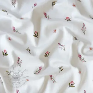 Neulos Rabbits and flowers TOSSSED white digital print