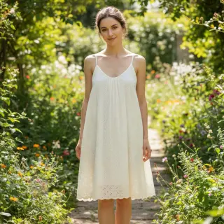 Puuvillakangas EMBROIDERY Rosemary white