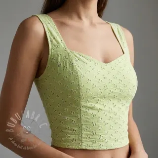 Puuvillakangas EMBROIDERY Rosemary lime