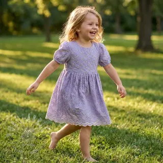 Puuvillakangas EMBROIDERY Rosemary lilac