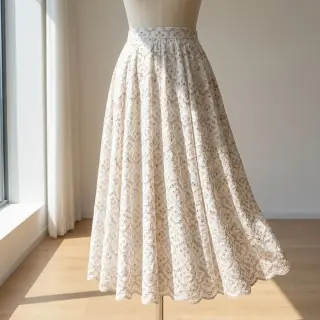 Bavlnená látka EMBROIDERY Lilian natural