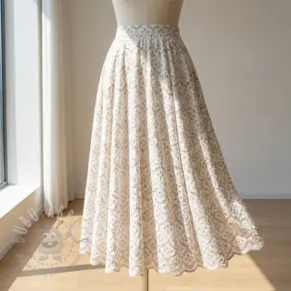 Puuvillakangas EMBROIDERY Lilian natural