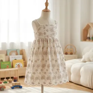 Bavlnená látka EMBROIDERY Lilian ecru