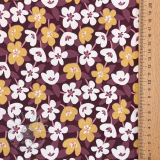Úplet GLITTER Flowers wine red