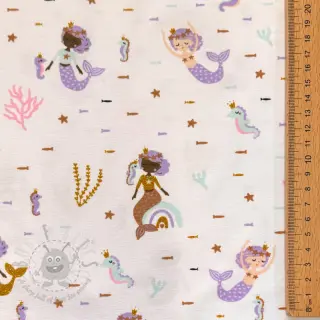 Neulos GLITTER Mermaids white digital print
