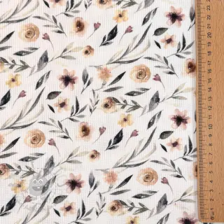 Neulos WAFFLE Flowers white digital print