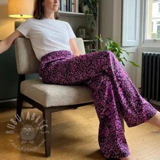 Viskoosi ROSELLA STRETCH Animals purple