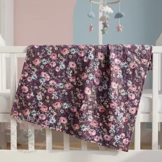 Puuvillakangas Flowers Anabell dark purple digital print