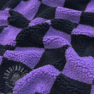 Päällystakkikangas TEDDY JACQUARD Checks purple