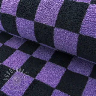 Päällystakkikangas TEDDY JACQUARD Checks purple