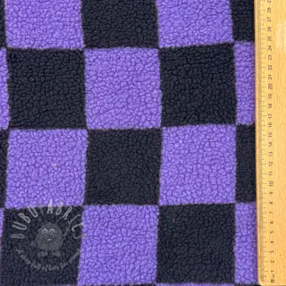 Päällystakkikangas TEDDY JACQUARD Checks purple