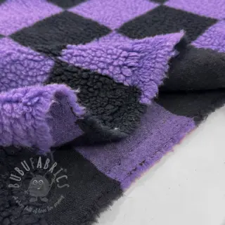 Päällystakkikangas TEDDY JACQUARD Checks purple