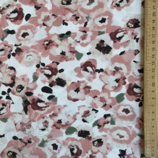 Viskoosi POPLIN STRETCH Flowers white digital print