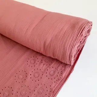 Dvojitá gázovina/mušelín 1-side border blush