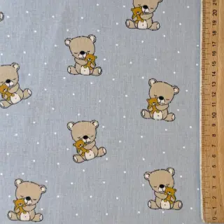 Bavlnená látka Sweet bear light grey ORGANIC