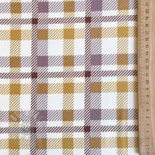 Puuvillakangas FLANNEL Checks and checks ochre