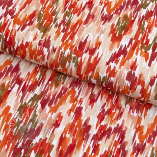Viskoosi POPLIN STRETCH Stroke orange digital print