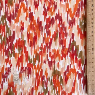 Viskoosi POPLIN STRETCH Stroke orange digital print