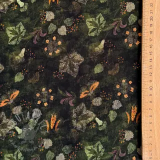 Viskoosi RAYON POPLIN Dark barrock design B